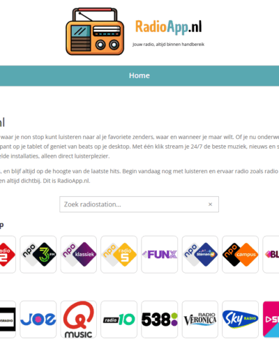 radioapp.nl website